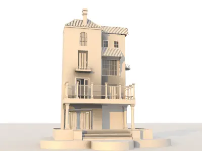 Simple Toon House Arch 3D model 101 Low-poly 3D model