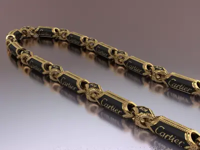 Necklace CARTIER with the enamel 3D print model 3D print model