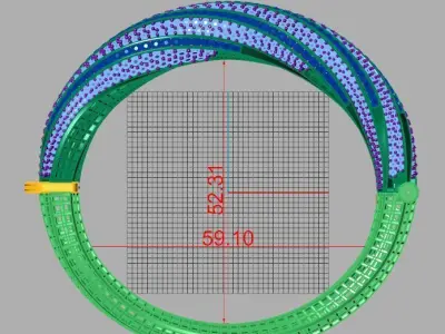 Btwist gold bangle with diamonds 3D print model