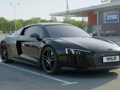 Audi R8 V10 Rigged 3D model