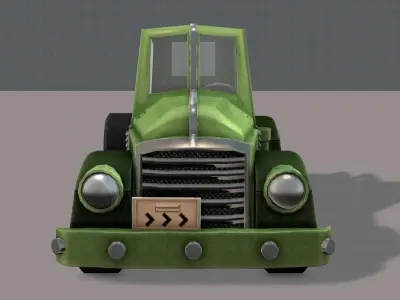 Pickup truck cartoon Low-poly 3D model
