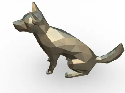 Blue Heeler low poly 3D print model