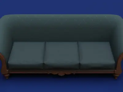 Luxury Classic 3 Seats Sofa 3D model