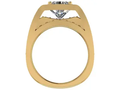 Luxury Big Golden Ring 3D model
