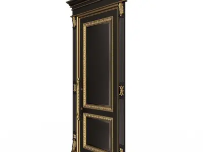 Carved Door Classic 01602 Black Low-poly 3D model
