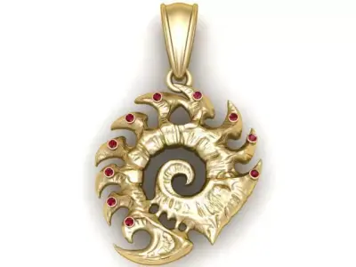 Gold flame pendant  3D printable model   3D print model