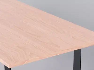 Black Iron Wood Table 3D Model True 4K PBR Renders FBX GLB   Low-poly 3D model