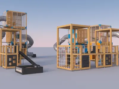 Modern playground 4 3D model