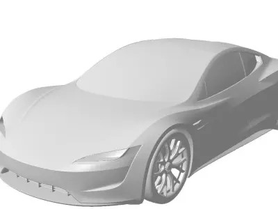 Tesla Roadster 2023 solid for CFD or 3D printing 3D model