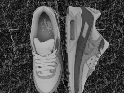 NIKE AIR MAX 3D SHOES - GREY Low-poly 3D model