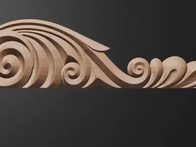 Flower Corner for Wood Carving 3D print model