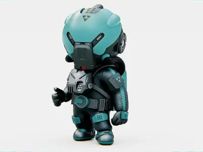 TOON ASTRONAUT ROBBY Rigged for Unreal Engine - Unity - MIXAMO 3D model