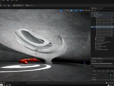 Dynamic Concrete Room Low-poly 3D model