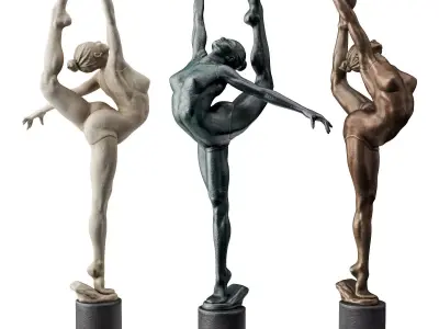 Ballet dancer attitude sculpture 3D model