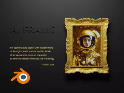 3D frame for AI art - Blender template 3D model