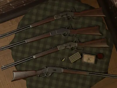 Winchester 1873 Asset - PBR Low Poly Low-poly 3D model