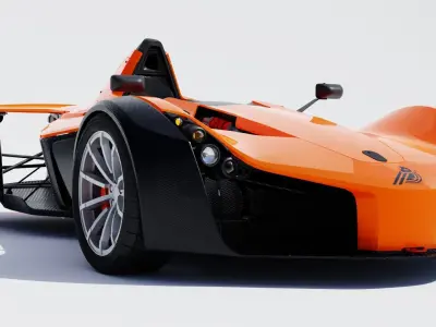B a c V orange racing car 3D model