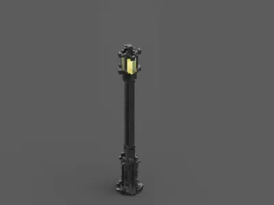 Modular Voxel Street Light Free Sample Free low-poly 3D model