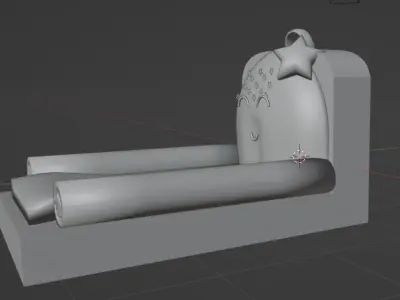 Cute sofa bed for girl room Free low-poly 3D model