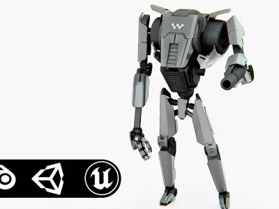 COMBAT DROID K-24 Rigged for Unreal Engine - Unity - MIXAMO 3D model