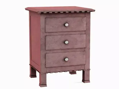 Old Wooden Dresser A 03 Low-poly 3D model