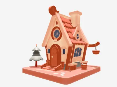 Stylized Game-Ready Houses Pack 16 Cartoon Buildings  Low-poly 3D model
