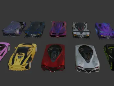 PUBG vehicles Racing pack 5 Low-poly 3D model