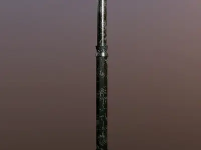 StreetLamp06 outdoor lamp post with two lights Low-poly 3D model