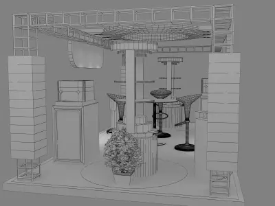 Exhibitions Kiosk Partition Booth advertising Stand Design 3D model purchase