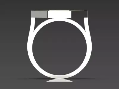 Modern octagonal man ring with black onyx model mr0233 3D print model