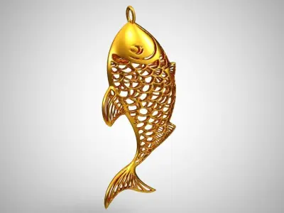Metal Fish Necklace 3D print model