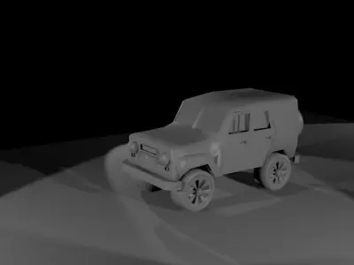UAZ Russian car Free low-poly 3D model