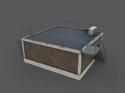 Industrial Building Low Poly Low-poly 3D model