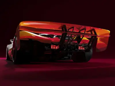 Racing car with livery prototype endurance non-existing car 3D model