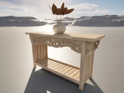 Hand-Carved Table Balinese Artisan Furniture 3D model