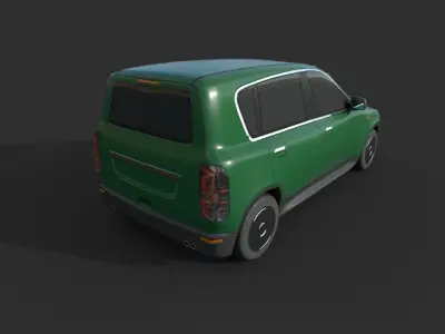 Generic Hatchback 01 Clean Green Low-poly 3D model