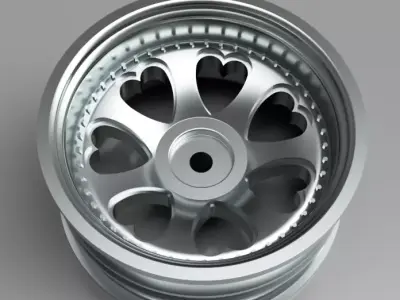 RC heart shaped wheels drift -8mm offset 3D print model