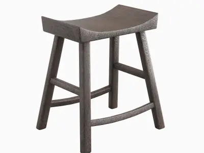 Old Wooden Chair 03 Low-poly 3D model