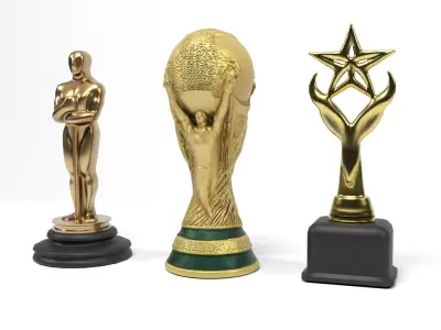Trophies Low-poly 3D model