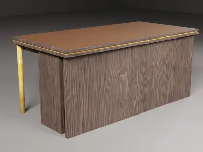 Desks office tables low-poly 3d model Low-poly 3D model