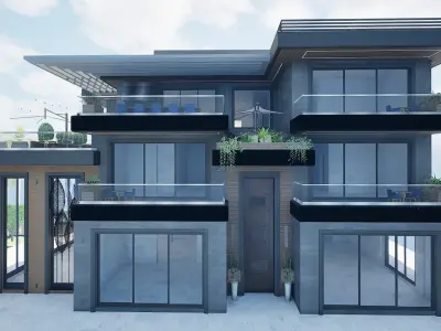 Stunning Luxurious Villa Model Low-poly 3D model