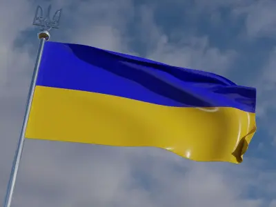 Flag of Ukraine Free 3D model