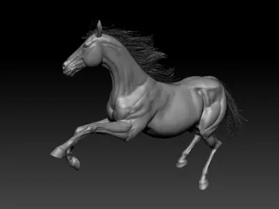 Horse Zbrush Sculpt and Decimated obj 3D model