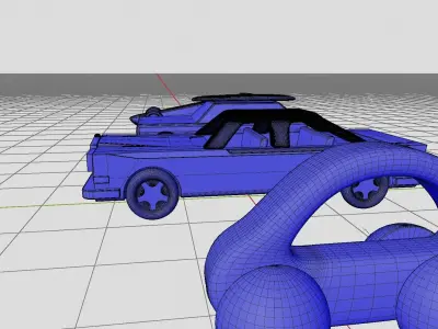 Wooden Toy car pack Low-poly 3D model