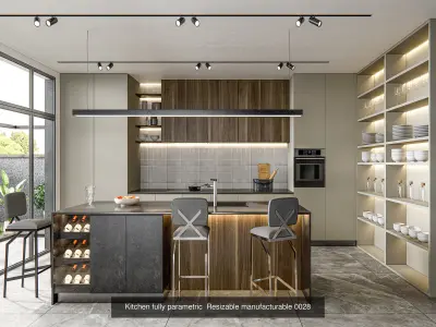 Kitchen parametric Resizable  Collection No 4  of 16 Scenes