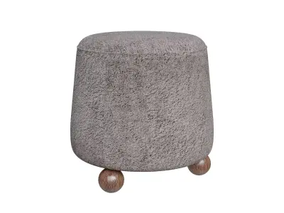 3 Legged Round Ottoman Low-poly 3D model