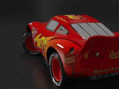 Lightning Mcqueen 3D Rigging  3D model