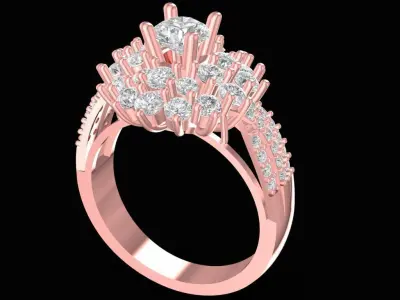 Luxury Multi Layer Floral Diamond Ring  2575 3D print model