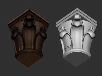 9 Romanic and Gothic capitals 3D model FREE SAMPLE Free 3D model