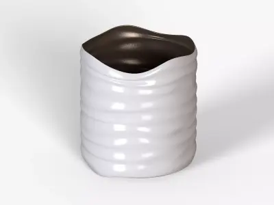 White Plastic Basket h180 Low-poly 3D model